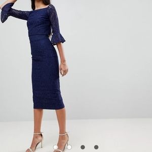 Beautiful blue lace midi dress